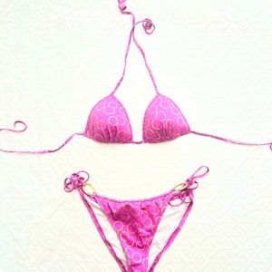 Victoria’s Secret bikini. Hot pink and gold